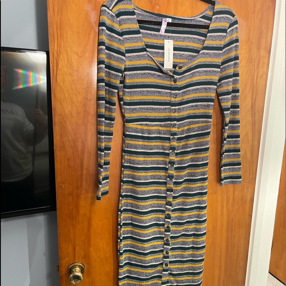 NWOT Body con midi striped dress